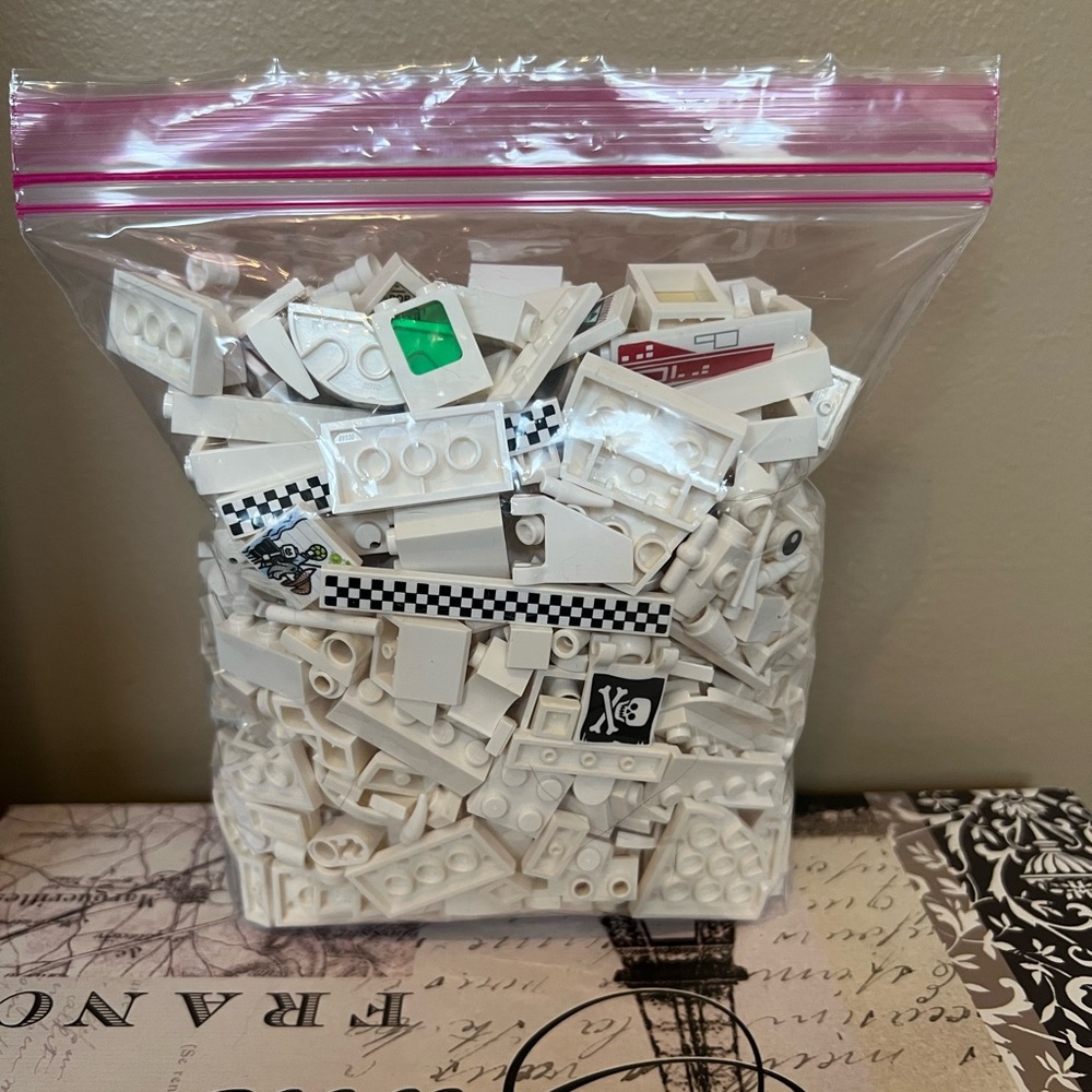 LEGO Small White Accessories , Spare Parts And Small Brick Pieces. 1lbs